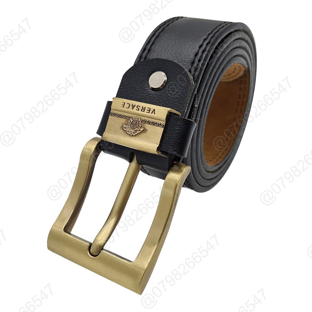 Dây lưng nam cao cấp giả da DHM-083 | Đầu khoá kim đồng kiểu vuông | Bảo hành 12 tháng