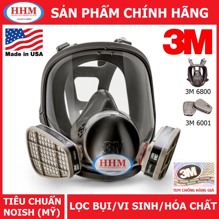 Mặt nạ nguyên mặt 3M 6800 và phin lọc 3M 6001