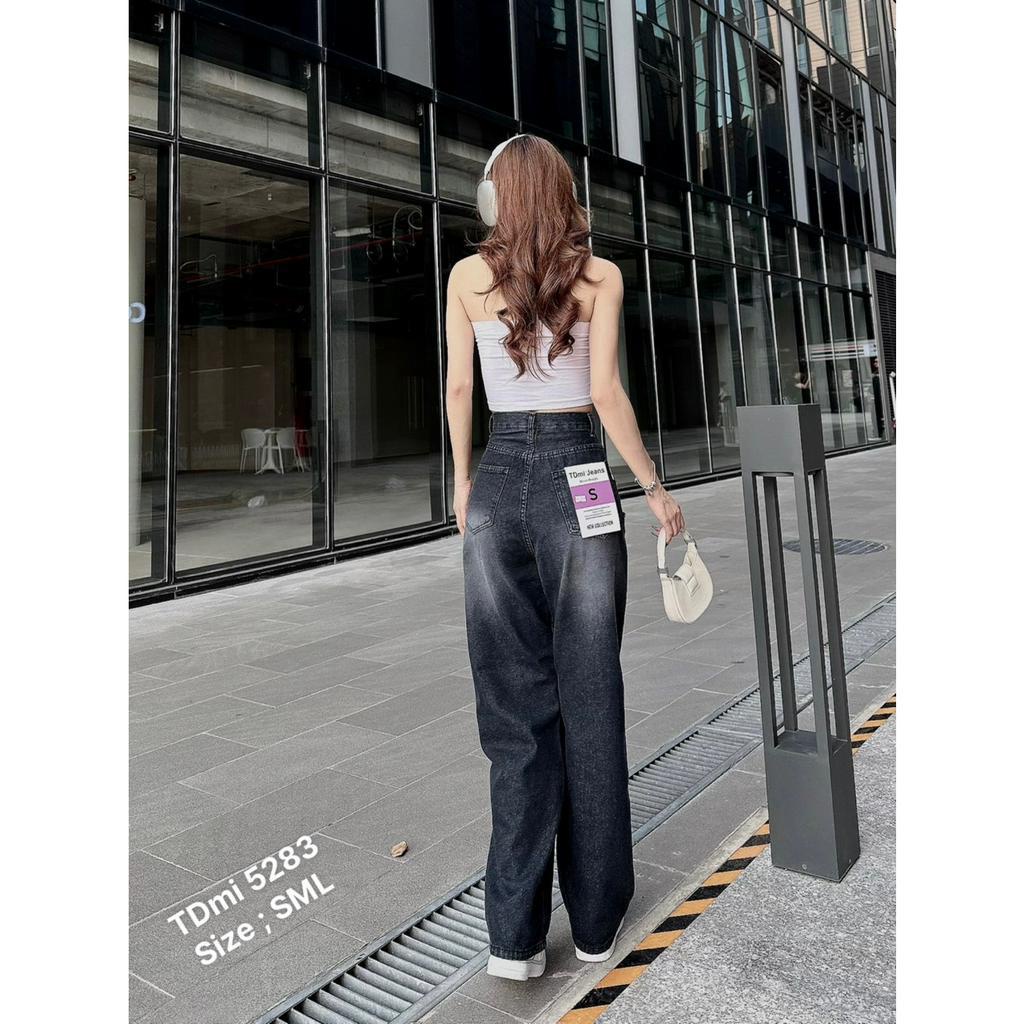 Quần baggy dáng suông lưng cạp cao túi kiểu đắp 2 bên mẫu mới chuẩn shop