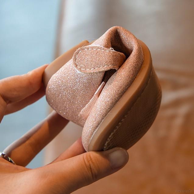 Giày búp bê phối nơ lưới đế mềm phong cách Hàn Quốc cho bé gái