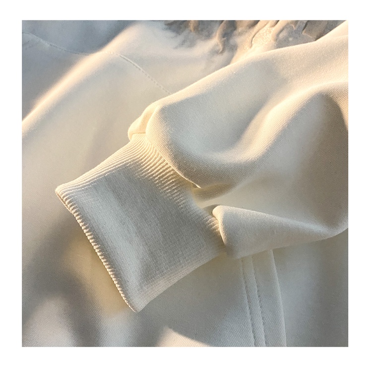 Áo hoodie dáng rộng rãi họa tiết in chữ phong cách cổ điển Hàn Quốc cho nữ