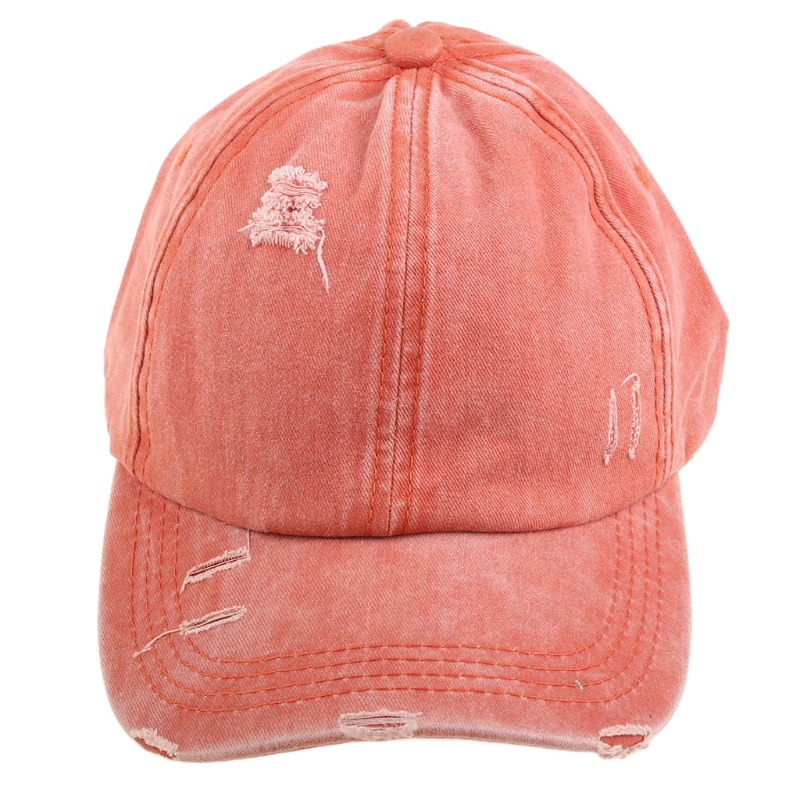 Wmmb Mũ Lưỡi Trai Cotton Chống Nắng Rách Chéo Đuôi Ngựa Có Thể Điều Chỉnh Cho Nữ