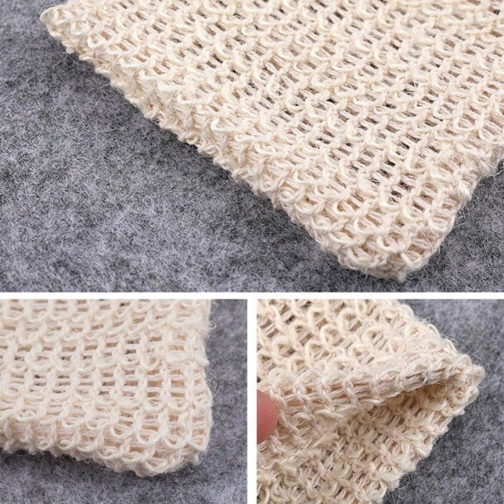 Linen Soap Bag Bathroom Shower Bathing Foaming Massage Bag Exfoliating Cleanser Soap Scrub Mesh Pouch broxah