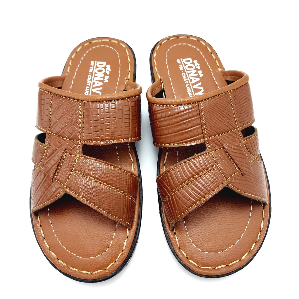 Dép Quai Ngang Nam Da Vykhoastore Cao Cấp May Quai Và Đế Rất Chắc Chắn Bao Đi Mưa D.2QOG