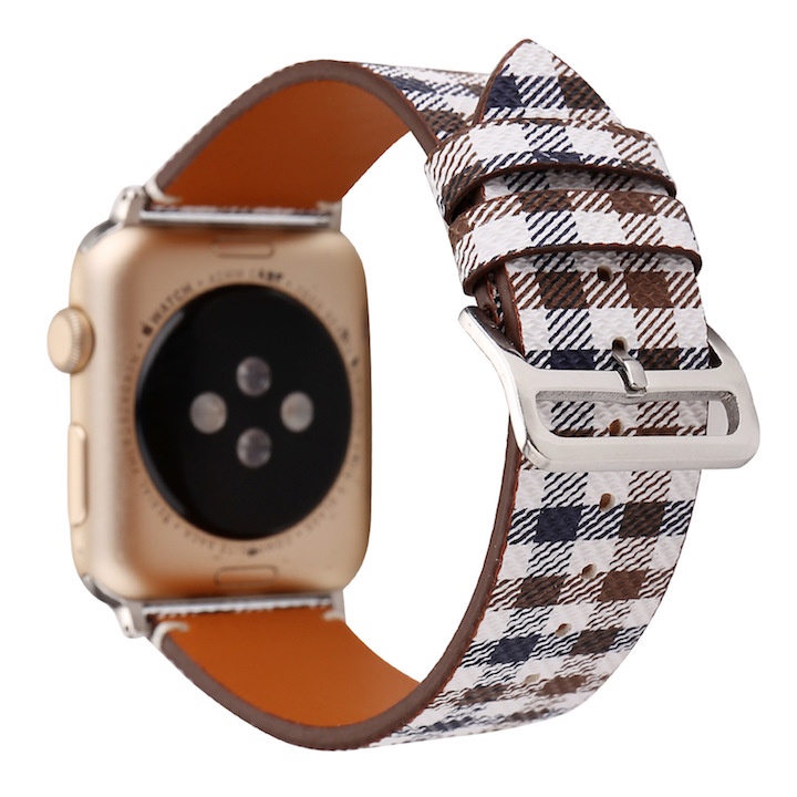 Dây Da Apple Watch Kẻ Sọc Caro Dành Cho Apple Watch Series SE/6/5/4/3/2/1