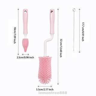 Bộ cọ rửa bình sữa silicon 3 chi tiết cho bé