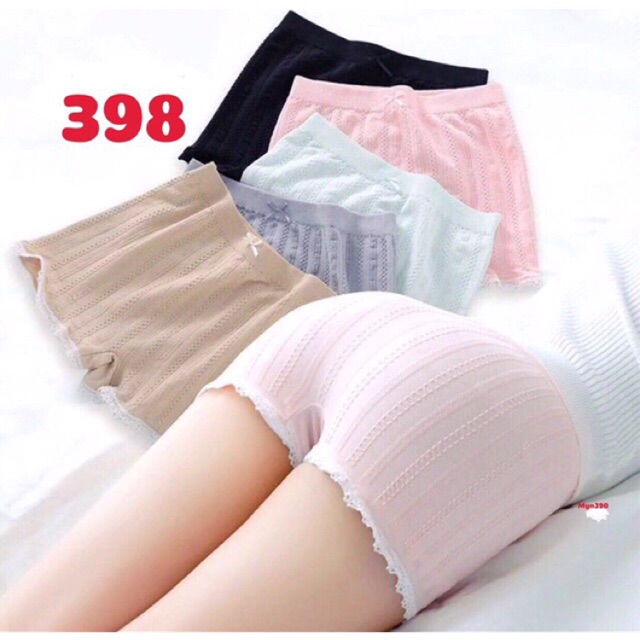 Quần Đùi Mặc Váy Thun Gân Tăm Co Giãn 4 Chiều Túi Zip _ 398