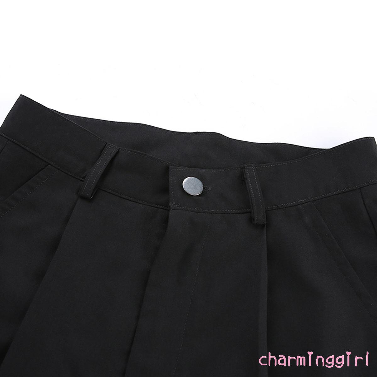 Quần Ống Rộng Lưng Cao Màu Trơn Thời Trang Cho Nữ | BigBuy360 - bigbuy360.vn