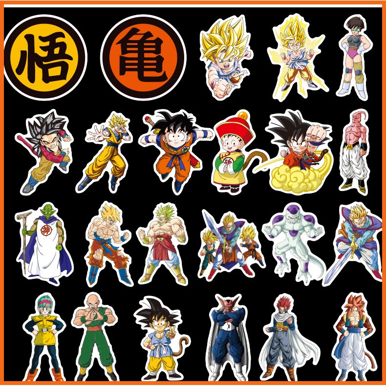 100 miếng sticker songoku và các nhân vật trong dragonball