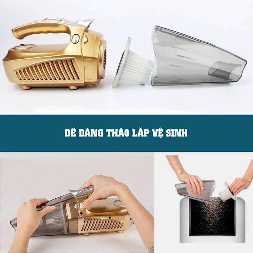 Máy hút bụi mini đa năng, Máy hút bụi, bơm lốp ô tô 4in1-bản tiếng anh HÚT CỰC MẠNH len lỏi vào mọi ngõ ngách trên xe