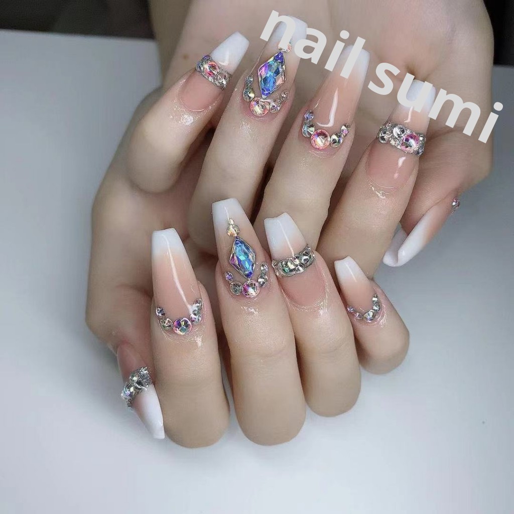 Đá khối chân bằng nail gắn móng mix nhiều kiểu túi 100 viên