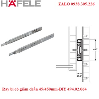 Ray bi có giảm chấn 45/450mm-diy 494.02.064