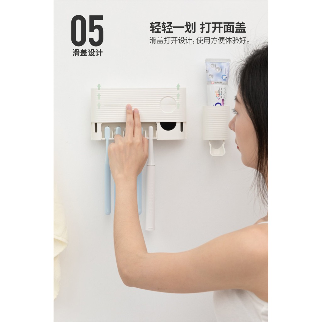 Máy khử khuẩn bàn chải Xiaomi, khử khuẩn bằng tia UV- kèm kệ lấy kem đánh răng