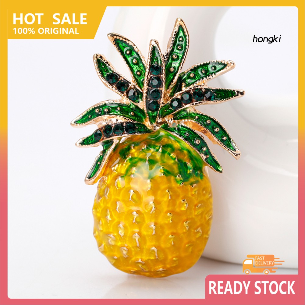 Ghim Cài Áo Hình Quả Dứa Đính Đá Nhân Tạo Thời Trang Cho Nữ
