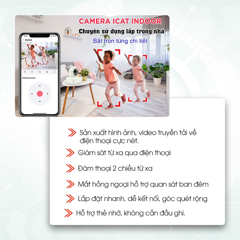 [BH 24 THÁNG] Camera Wifi Thông Minh ICat Indoor Trong Nhà - Hunonic ICat Indoor - ĐIỆN_THÔNG_MINH_VN