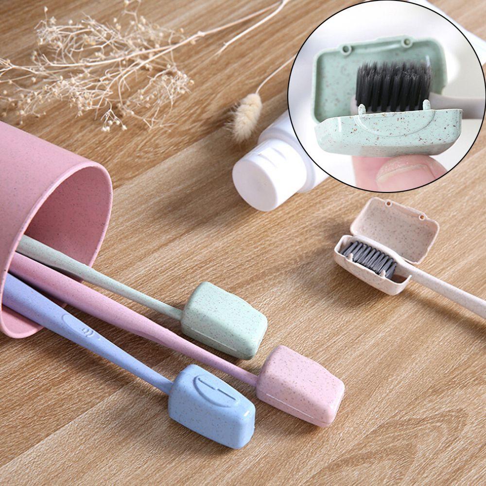 Bộ 4 / 8 Vỏ Bọc Bàn Chải Đánh Răng Màu Sắc Ngẫu Nhiên Tiện Dụng Mang Theo Du Lịch
