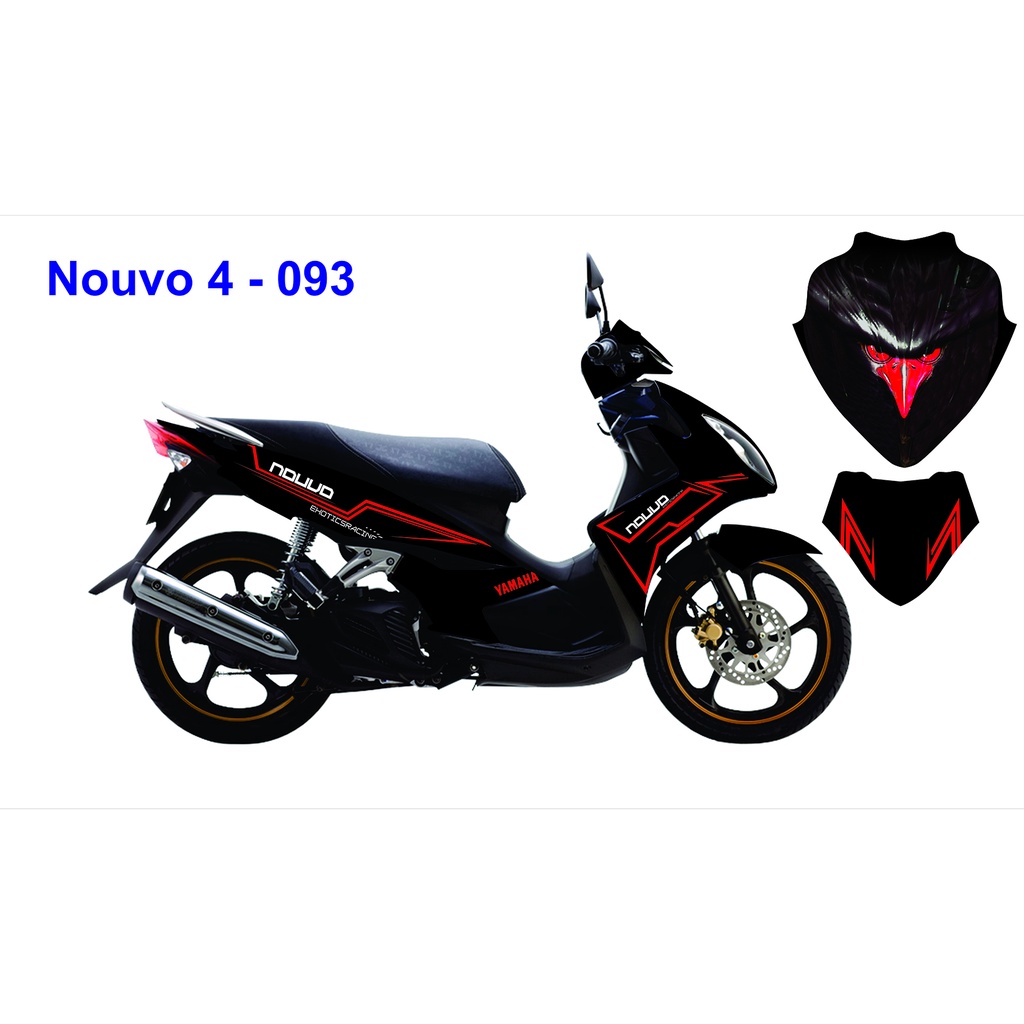 Tổng Hợp 9 Mẫu Tem Trùm Nouvo LX Đen Chỉ Đỏ