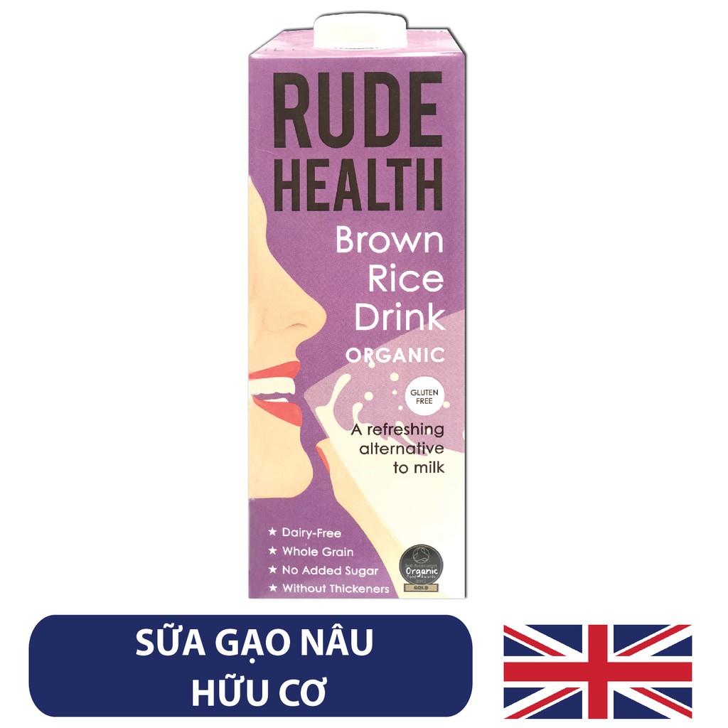 Sữa Gạo Lứt ( Gạo Nâu) Hữu Cơ Rude Health - Organic Brown Rice Drink 1L