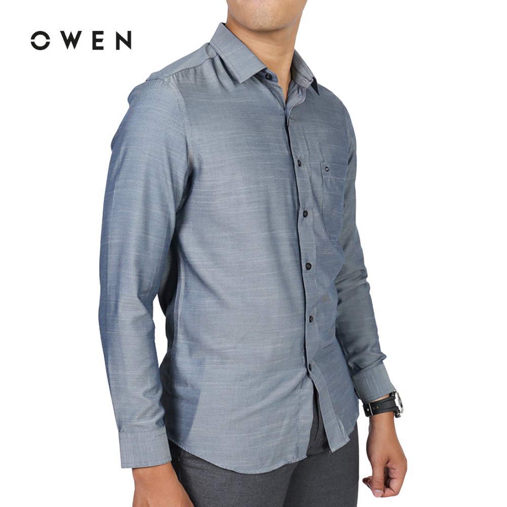 Áo sơmi dài tay Owen chất Bamboo dáng Slimfit màu xám - AS91310DT