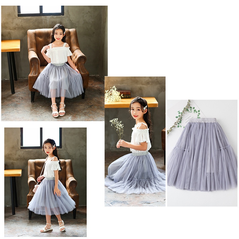 Chân váy xoè tulle cho bé gái 3-12 tuổi