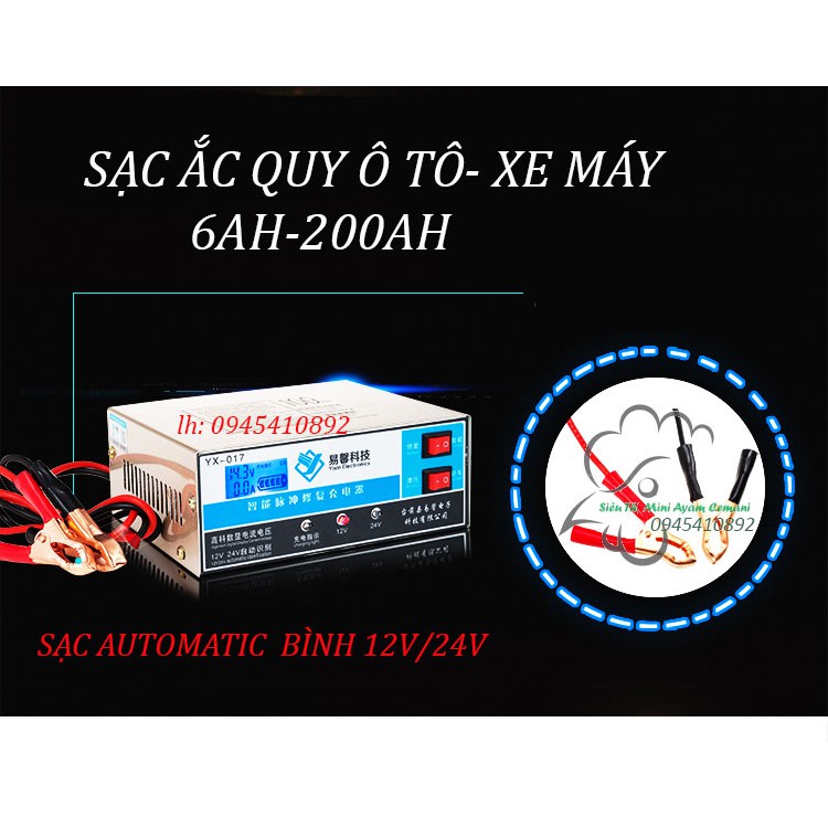 Sạc ắc quy 12V-24V 4Ah-300Ah