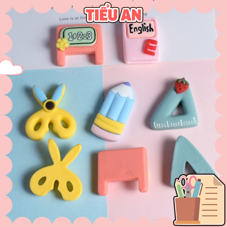 Charm (C45) slime/ Dụng Cụ Charm Trang Trí [Ko Keo &amp; Nút] Hình Dụng cụ Học tập