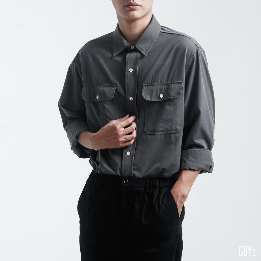 [HÀNG THIẾT KẾ] Áo sơ mi Button Shirt GUY's Closet, chất liệu kaki, thấm hút mồ hôi tốt