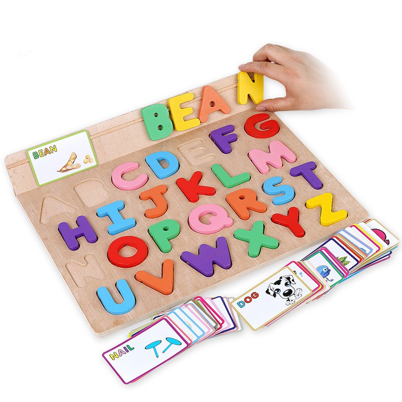 Bộ Hình Câu Đối Chữ cái Montessori - Đồ Chơi Trí Tuệ Bằng Gỗ Cho Bé