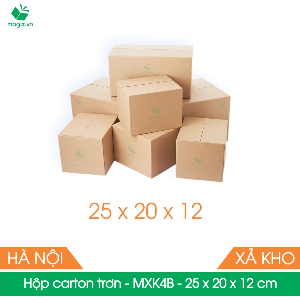 MXK4B - 25x20x12 cm - 20 Thùng hộp carton trơn đóng hàng