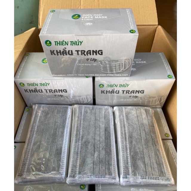 Nguyên thùng 50 hộp khẩu trang Thiên Thuỷ 4 lớp- CAO CẤP