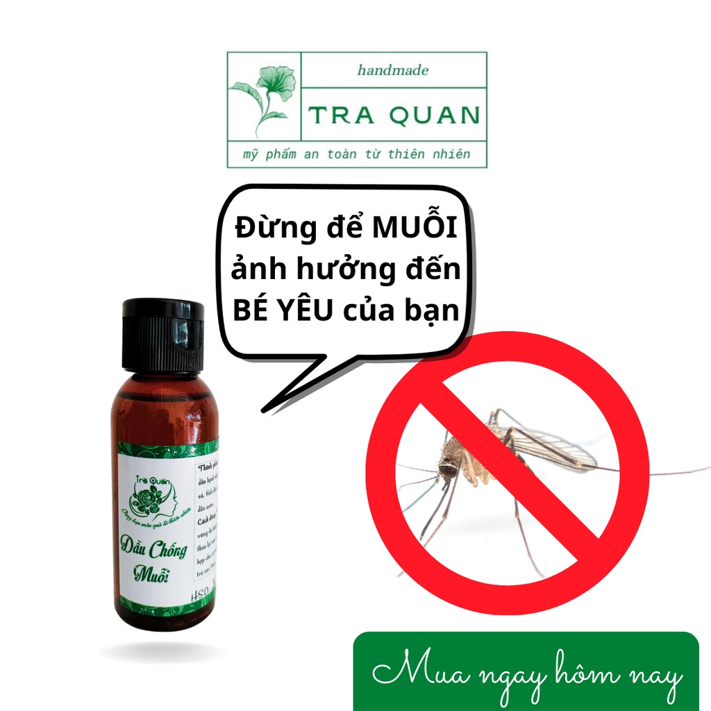 Dầu Thoa Chống Muỗi Chiết Xuất Từ Thảo Dược Thiên Nhiên Giúp Đuổi Muỗi Bảo Vệ Da An Toàn Cho Bé Trà Quán 50ml