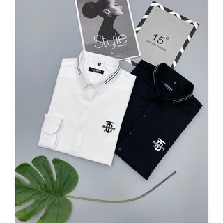(𝐇𝐀̀𝐍𝐆 𝐒𝐈̣𝐍 𝐒𝐇𝐎𝐏) Áo sơ mi nam logo thêu vải cotton lụa chuẩn hàng Shop - ẢNH THẬT