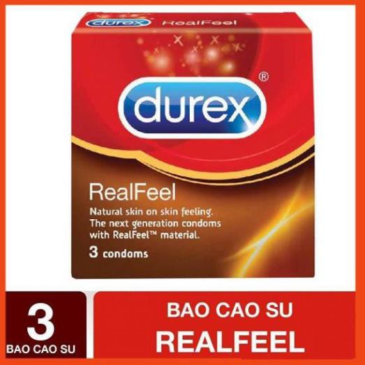 [FreeShip - 300k] Bao cao su Durex Real Feel 3 bao