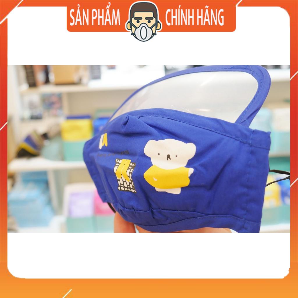Khẩu trang cho trẻ em lọc bụi mịn có kính che chống bọt bắn an toàn cho trẻ
