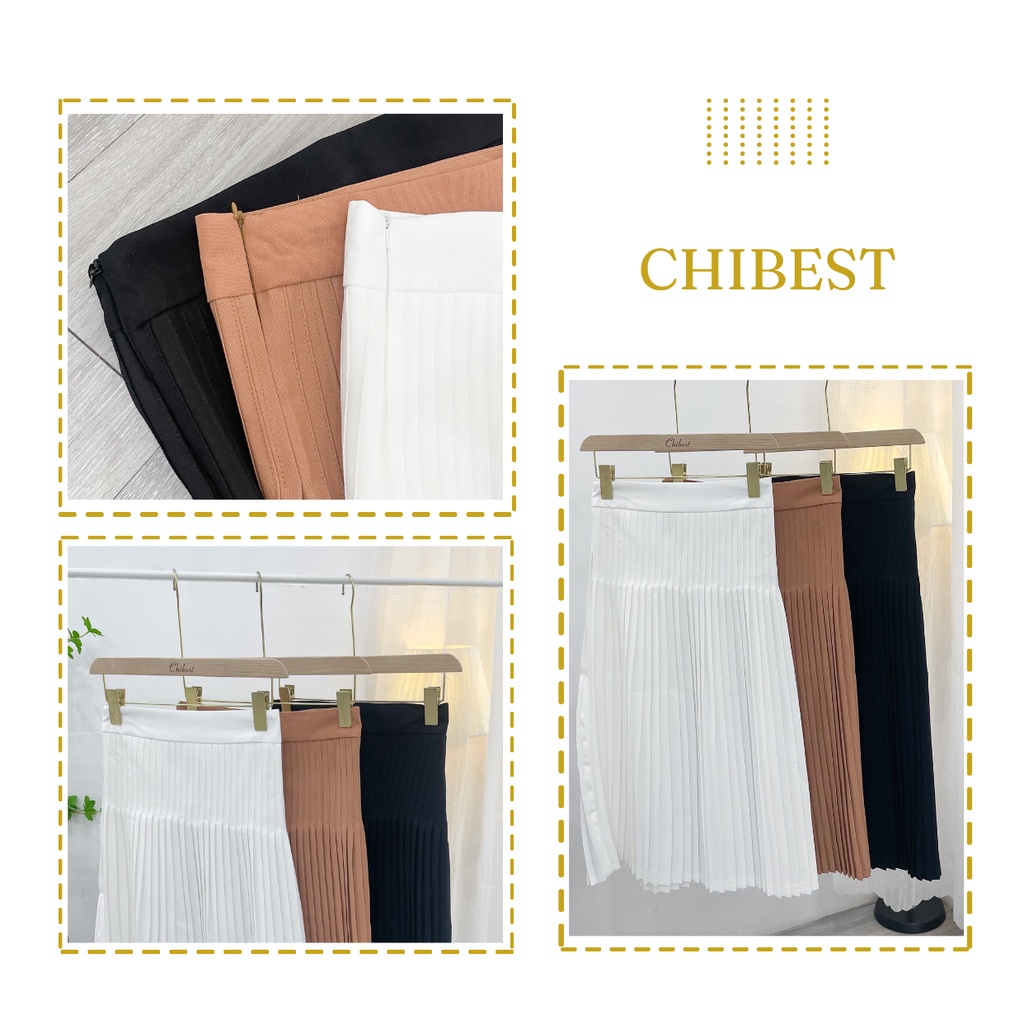 Chân váy dài tuyết mưa xếp ly phong cách công sở CHIBEST 𝐘𝐕𝐁𝟖𝟐