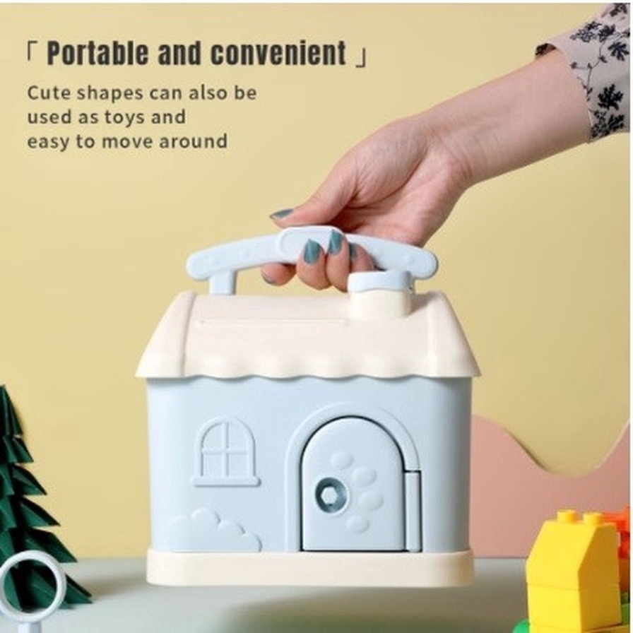 Phim hoạt hình ngôi nhà nhỏ dễ thương con heo đất sáng tạo di động đa chức năng với khóa ​Tạo Cho Bé ~COD