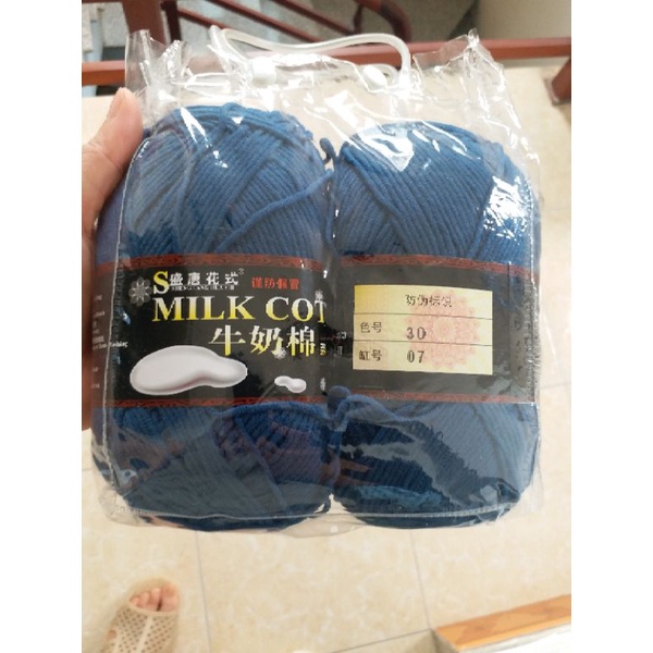 Len cotton milk 125g màu trắng 03  01 đen 02, full màu