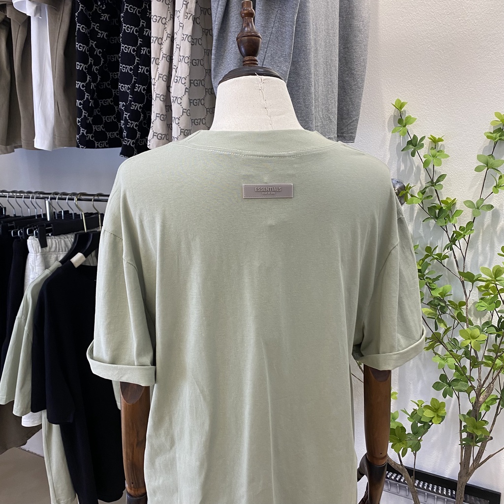 Áo thun Essentials Fear Of God FOG ss22 Seafoam bản cao cấp, Áo tee Essentials oversize nam nữ