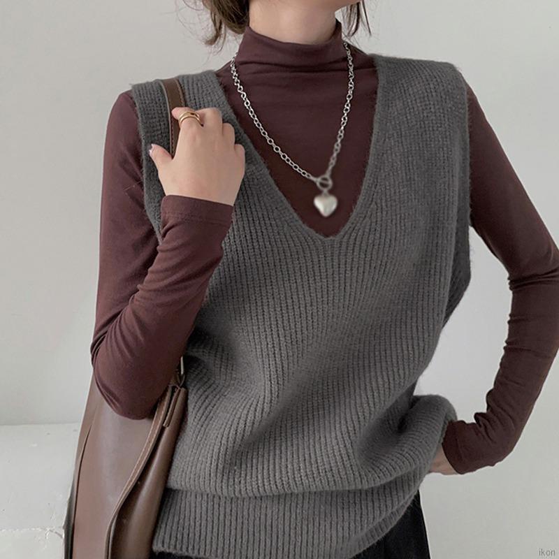 Áo len cổ chữ V dáng rộng thời trang mùa xuân size lớn cho nữ