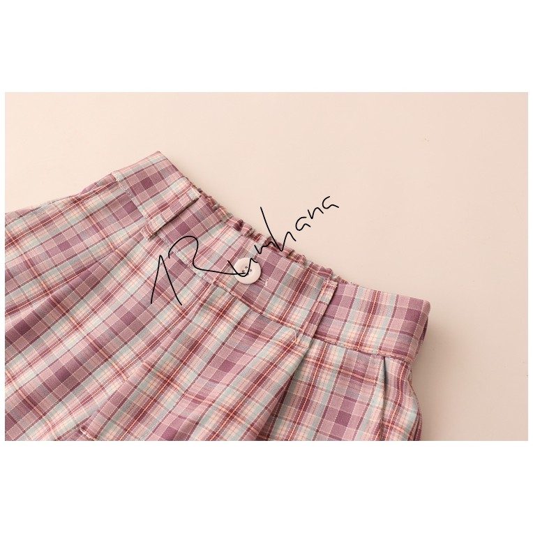 Quần sooc đũi kẻ caro nhiều màu năng động Q123 RumHana | BigBuy360 - bigbuy360.vn