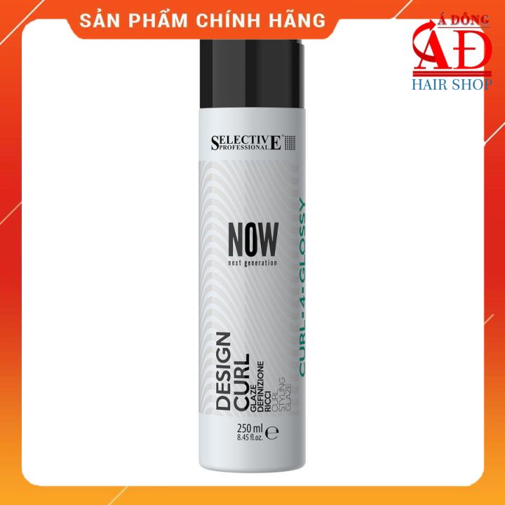 [+Tặng mũ trùm] Gel giữ nếp tóc uốn xoăn Selective Design Curl Now không bết dính 250ml New (Chai xám)