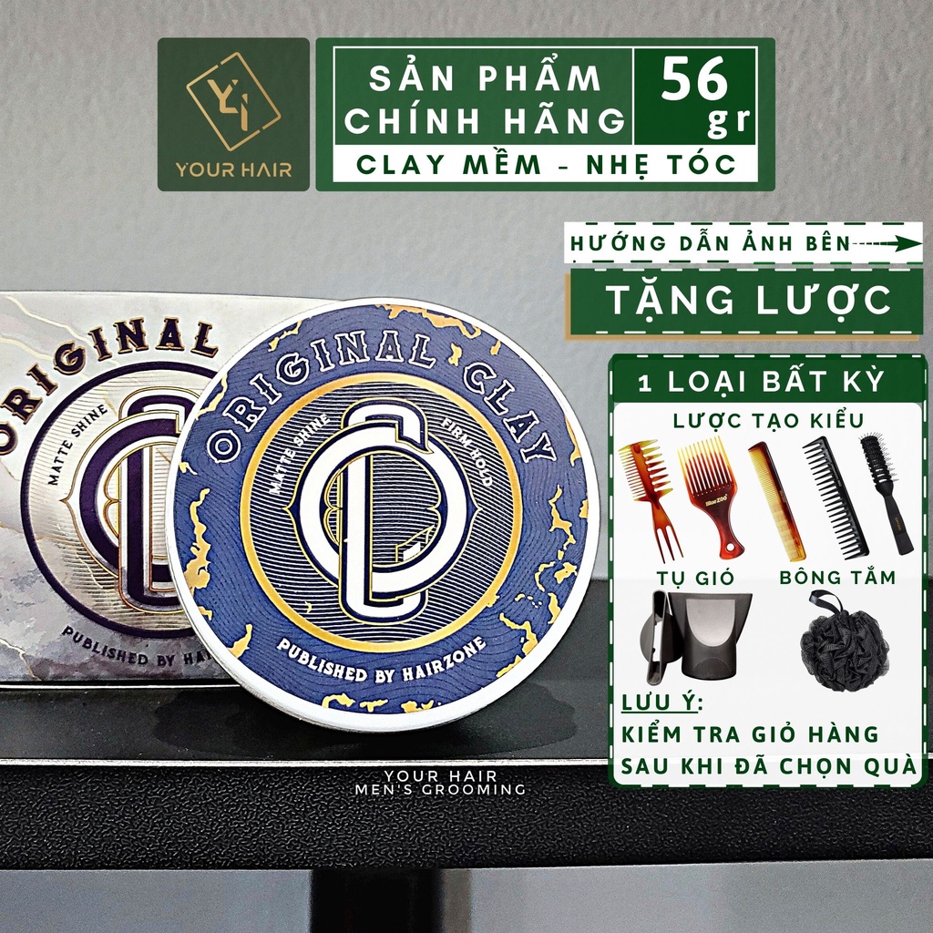 Sáp vuốt tóc nam Original Clay - 56g