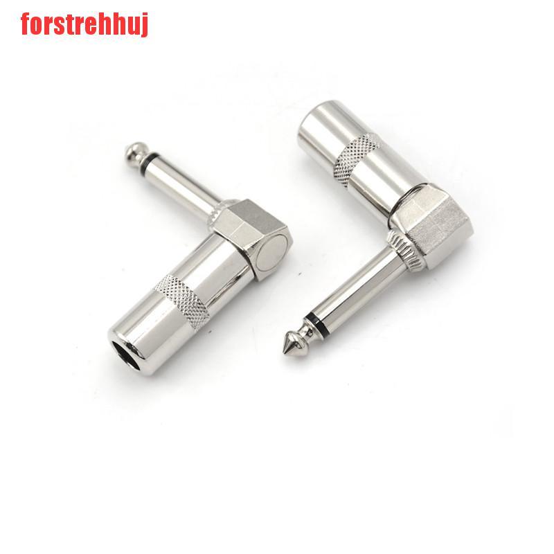 Set 2 Đầu Nối Dây Đàn Guitar 1 / 4 "6.35Mm 90 Độ