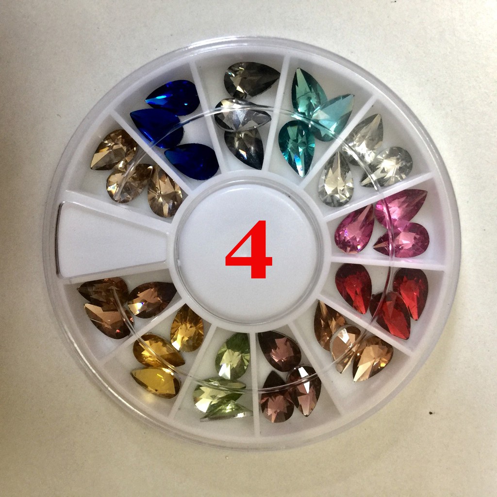 Sét phụ kiện charm nhiều hình giọt nước chăm sóc trang trí móng làm nail