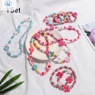 L1 1 Set Resin Plastic Beautiful Children Birthday Gifts Kids DIY Accessories Princess Jewelry Crafts Girl Beads Toys
