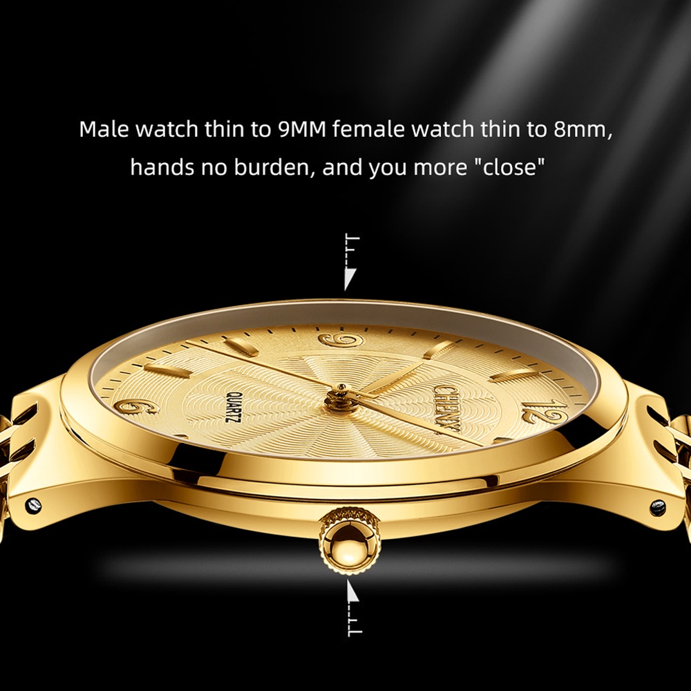 Đồng Hồ Analog Máy Quartz Dây Thép Không Gỉ Chống Thấm Nước CHENXI