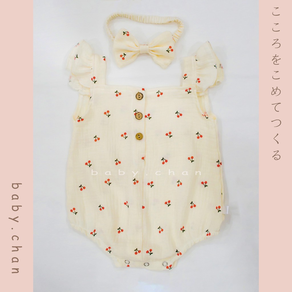 Áo liền quần bé gái sơ sinh, bodysuit bé gái sơ sinh vải muslin cotton cho bé 3 tháng, 6 tháng, 1 tuổi, 2 tuổi