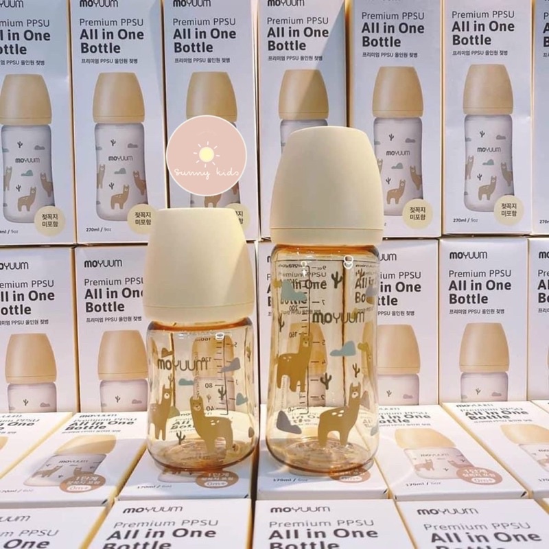 [CHÍNH HÃNG] Bình sữa Moyuum hoạ tiết MÂY / LẠC ĐÀ Hàn Quốc 170ml, 270ml