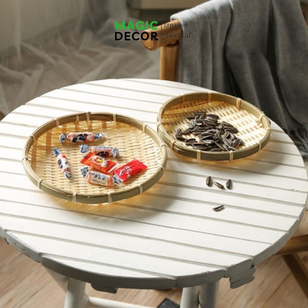 Mẹt tre, rổ rá tre nhí hàng thủ công decor trang trí cao cấp