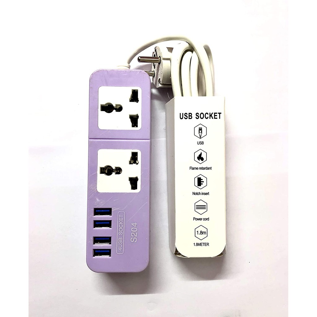 Ổ cắm điện thông minh S-204 tích hợp 4 cổng sạc nhanh USB 5V-4A